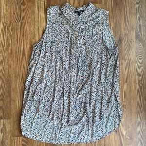 Floral blouse full button down. Size L